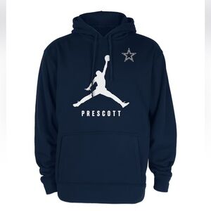 Dallas Cowboys Prescott Jordan Brand Navy Lockup Pullover Hoodie NWT Size M